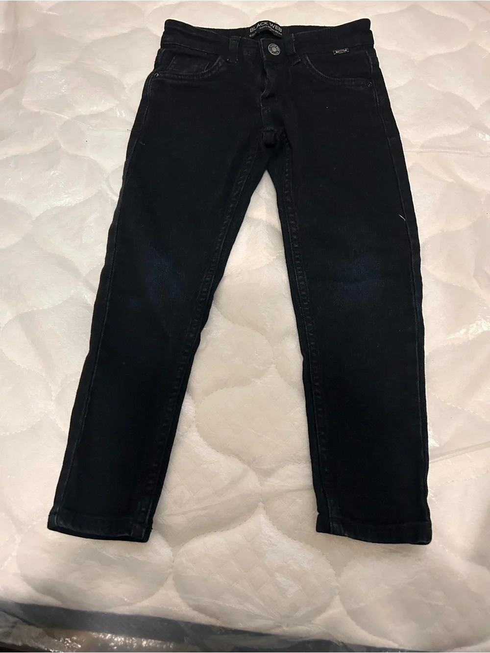 Kids Black Straight-Leg Jeans